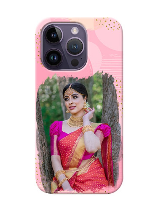 Custom iPhone 14 Pro Phone Covers for Girls: Gold Glitter Splash Design