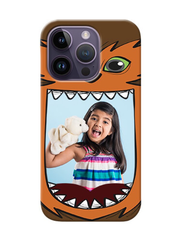 Custom iPhone 14 Pro Phone Covers: Owl Monster Back Case Design