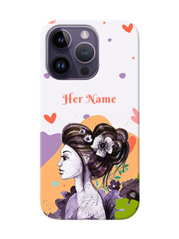 Custom iPhone 14 Pro Custom Mobile Case with Woman And Nature Design
