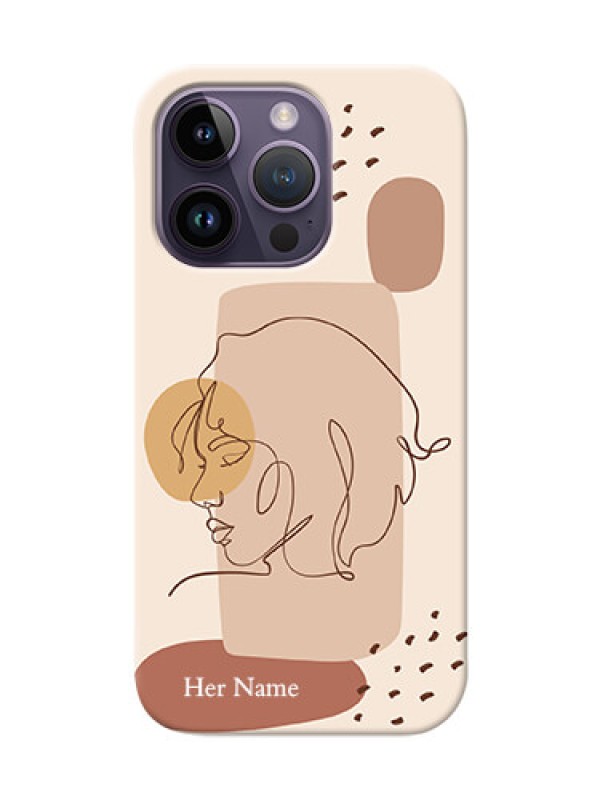 Custom iPhone 14 Pro Custom Phone Covers: Calm Woman line art Design