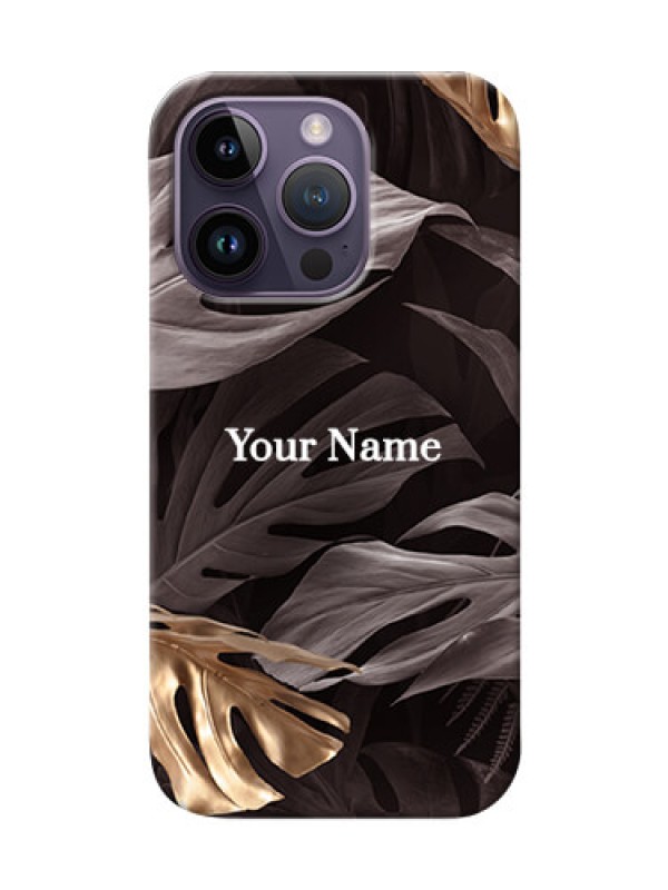 Custom iPhone 14 Pro Mobile Back Covers: Wild Leaves digital paint Design