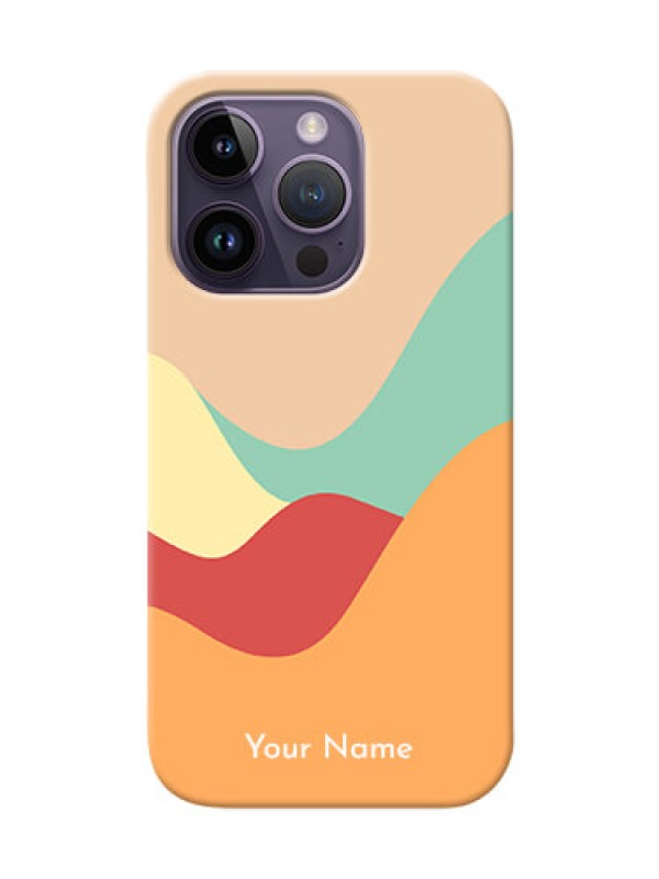Custom iPhone 14 Pro Custom Mobile Case with Ocean Waves Multi-colour Design