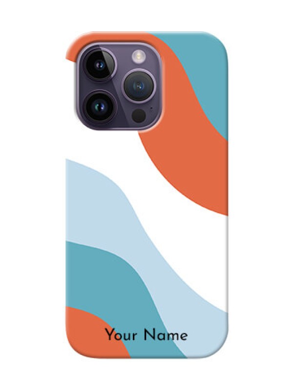 Custom iPhone 14 Pro Mobile Back Covers: coloured Waves Design