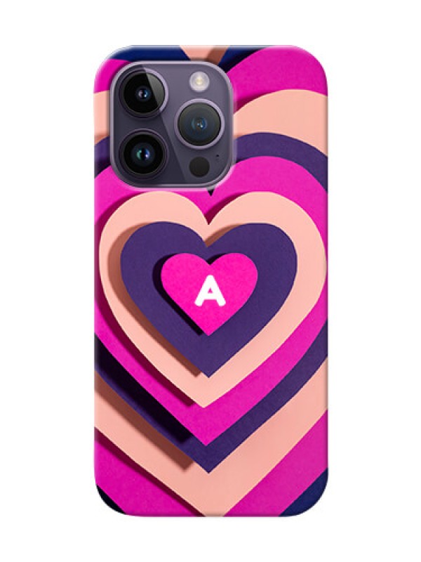 Custom iPhone 14 Pro Custom Mobile Case with Cute Heart Pattern Design
