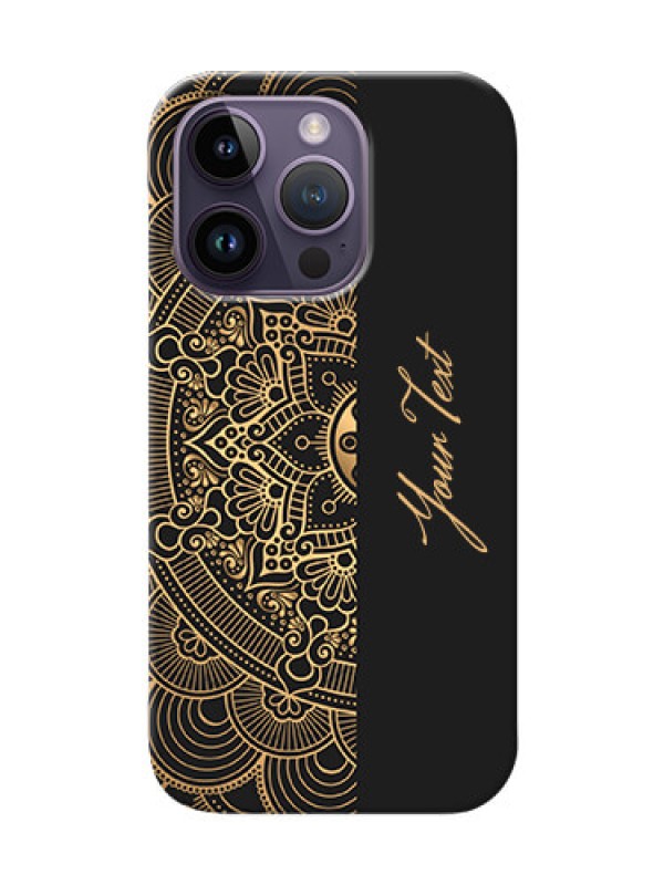 Custom iPhone 14 Pro Back Covers: Mandala art with custom text Design