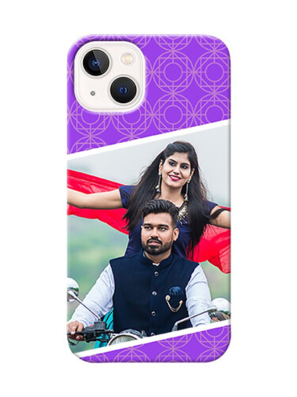 Custom iPhone 14 mobile back covers online: violet Pattern Design