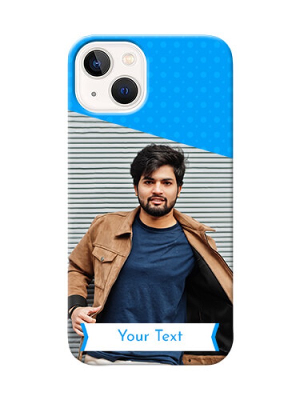 Custom iPhone 14 Personalized Mobile Covers: Simple Blue Color Dotted Design