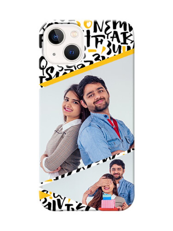 Custom iPhone 14 Phone Back Covers: Letters Pattern Design