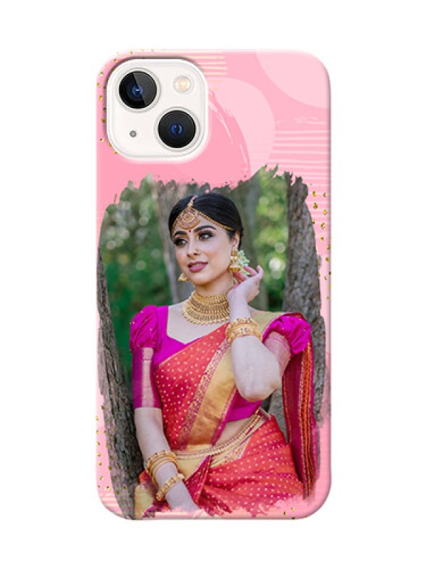 Custom iPhone 14 Phone Covers for Girls: Gold Glitter Splash Design