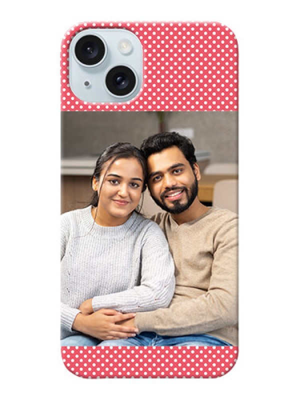 Custom iPhone 15 Plus Custom Mobile Case with White Dotted Design