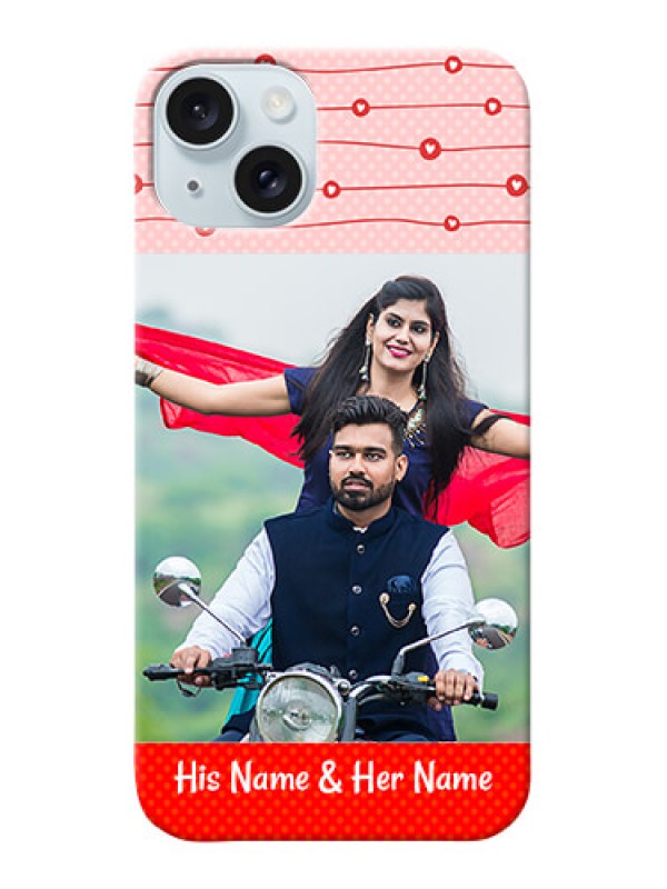 Custom iPhone 15 Plus Custom Phone Cases: Red Pattern Case Design