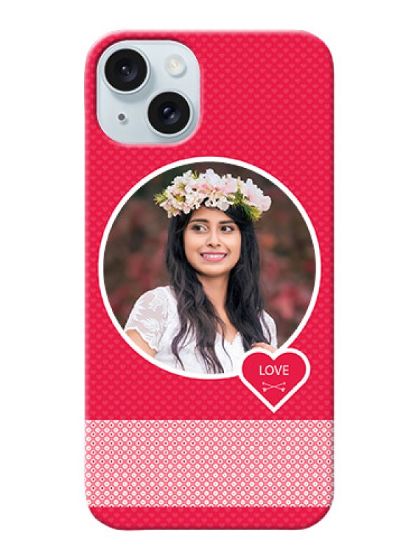 Custom iPhone 15 Plus Mobile Covers Online: Pink Pattern Design