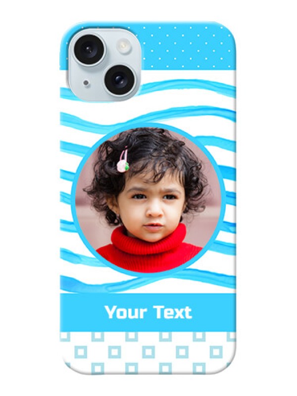 Custom iPhone 15 Plus phone back covers: Simple Blue Case Design