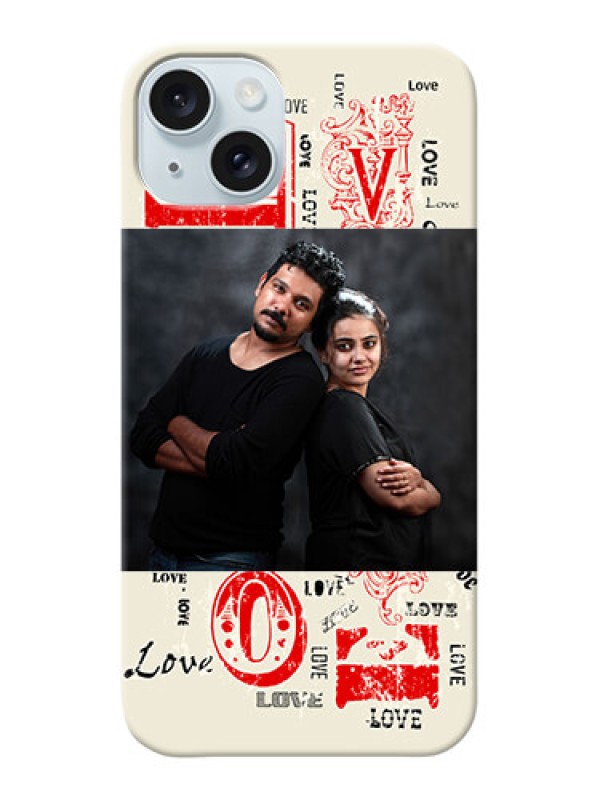 Custom iPhone 15 Plus mobile cases online: Trendy Love Design Case
