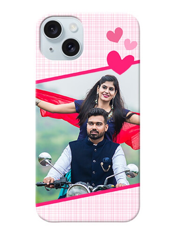 Custom iPhone 15 Plus Personalised Phone Cases: Love Shape Heart Design