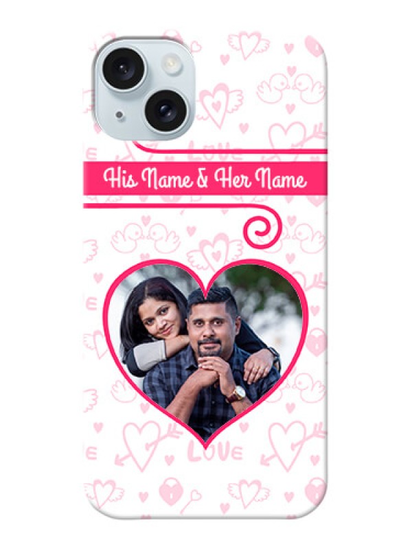 Custom iPhone 15 Plus Personalized Phone Cases: Heart Shape Love Design
