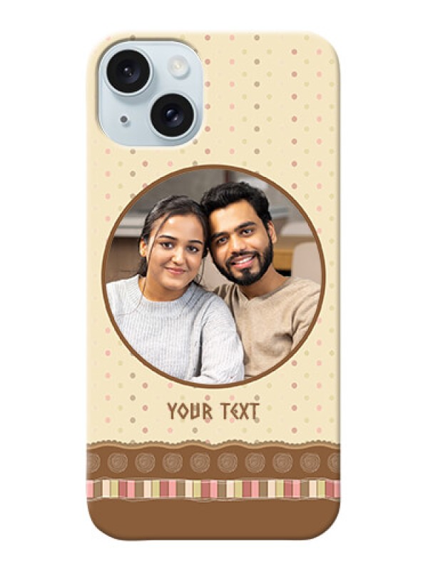 Custom iPhone 15 Plus Mobile Cases: Brown Dotted Mobile Case Design