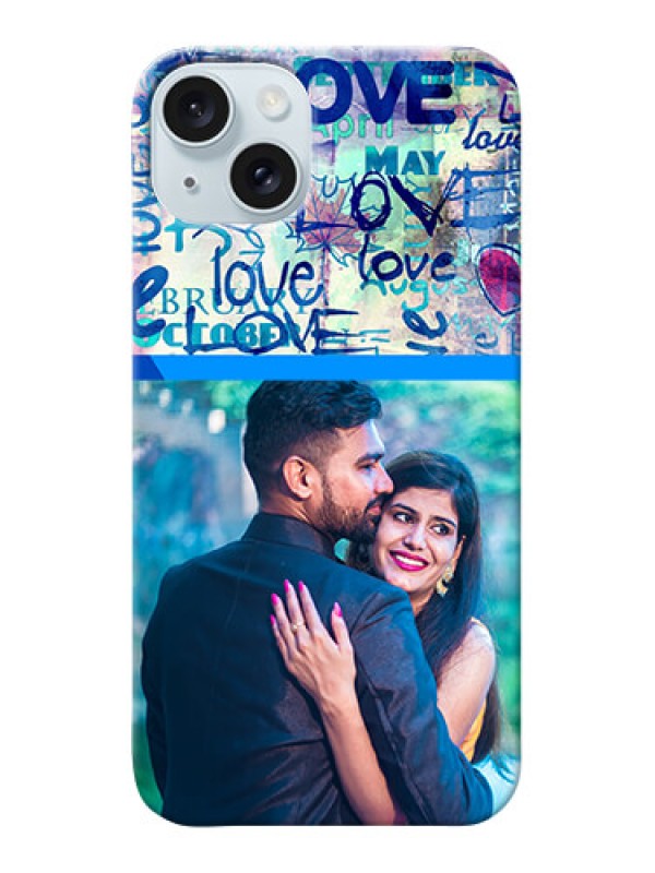 Custom iPhone 15 Plus Mobile Covers Online: Colorful Love Design