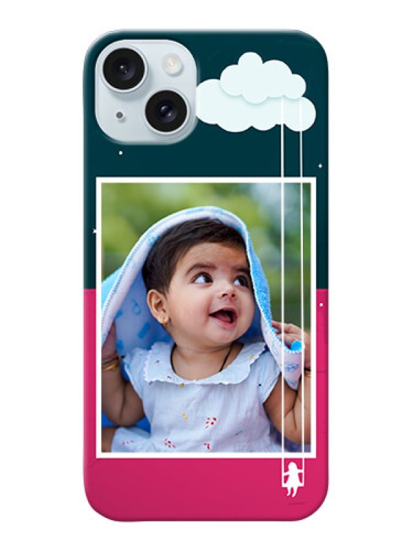 Custom iPhone 15 Plus custom phone covers: Cute Girl with Cloud Design