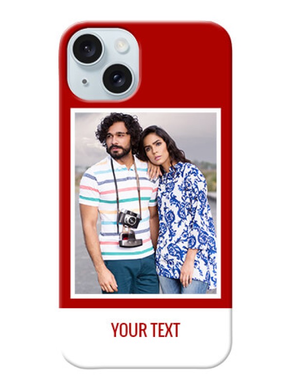 Custom iPhone 15 Plus mobile phone covers: Simple Red Color Design
