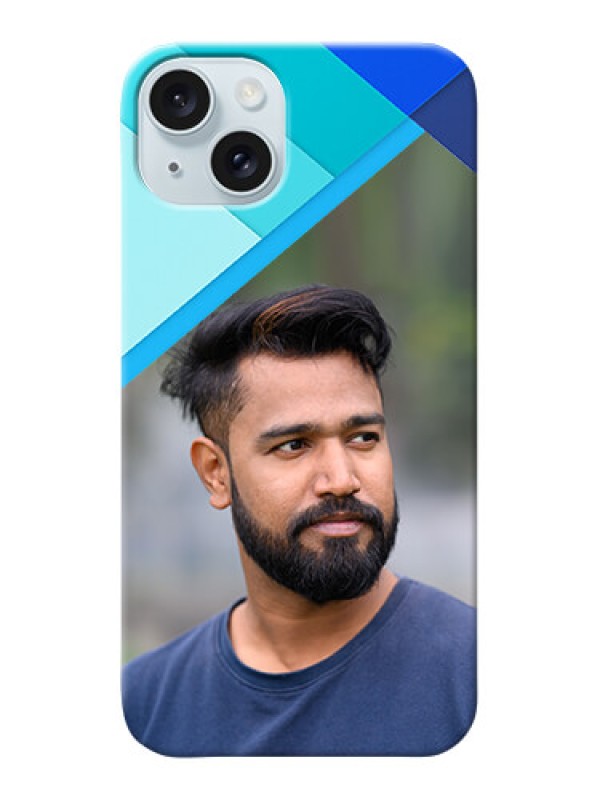 Custom iPhone 15 Plus Phone Cases Online: Blue Abstract Cover Design