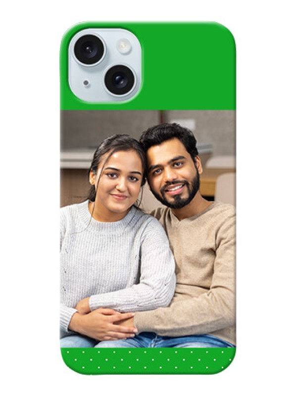 Custom iPhone 15 Plus Personalised mobile covers: Green Pattern Design
