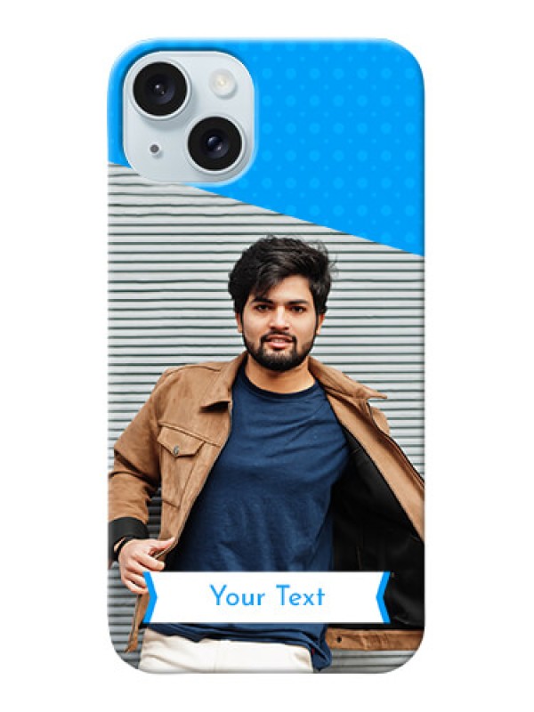 Custom iPhone 15 Plus Personalized Mobile Covers: Simple Blue Color Dotted Design