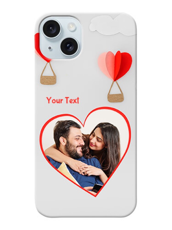 Custom iPhone 15 Plus Phone Covers: Parachute Love Design