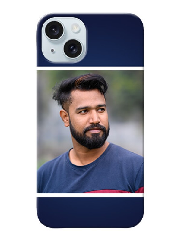 Custom iPhone 15 Plus Mobile Cases: Simple Royal Blue Design