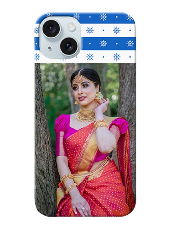 Custom iPhone 15 Plus custom mobile covers: Snow Pattern Design