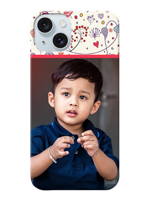 Custom iPhone 15 Plus phone back covers: Premium Floral Design