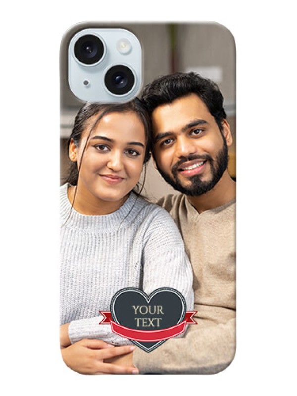 Custom iPhone 15 Plus mobile back covers online: Just Married Couple Design