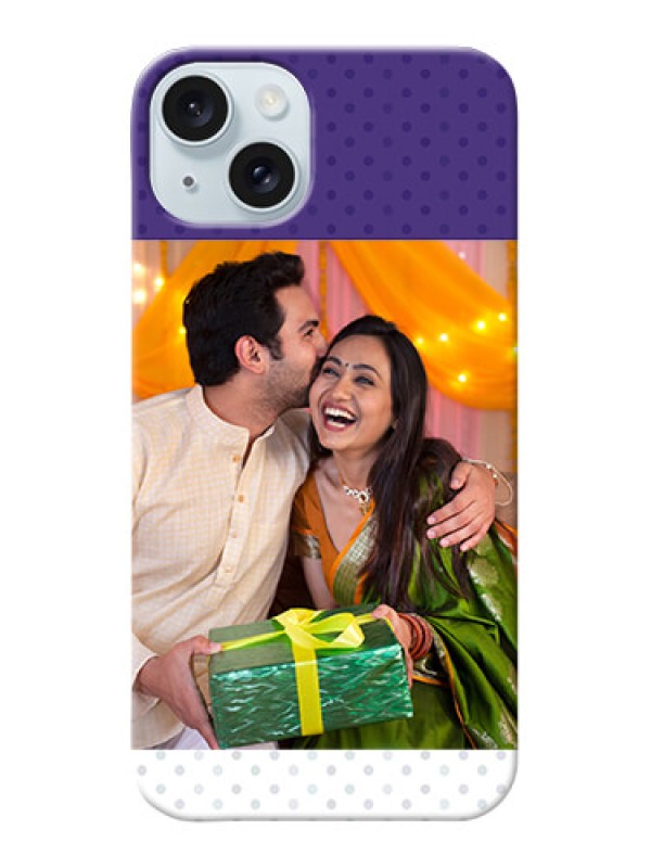 Custom iPhone 15 Plus mobile phone cases: Violet Pattern Design