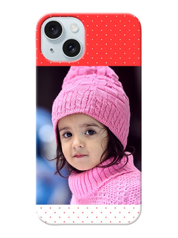 Custom iPhone 15 Plus personalised phone covers: Red Pattern Design