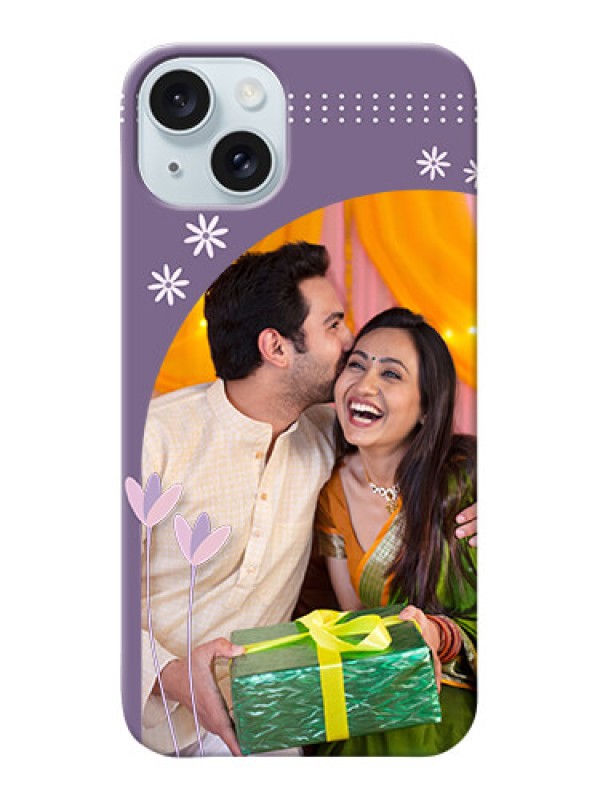 Custom iPhone 15 Plus Phone covers for girls: lavender flowers design