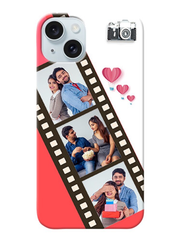 Custom iPhone 15 Plus custom phone covers: 3 Image Holder with Film Reel