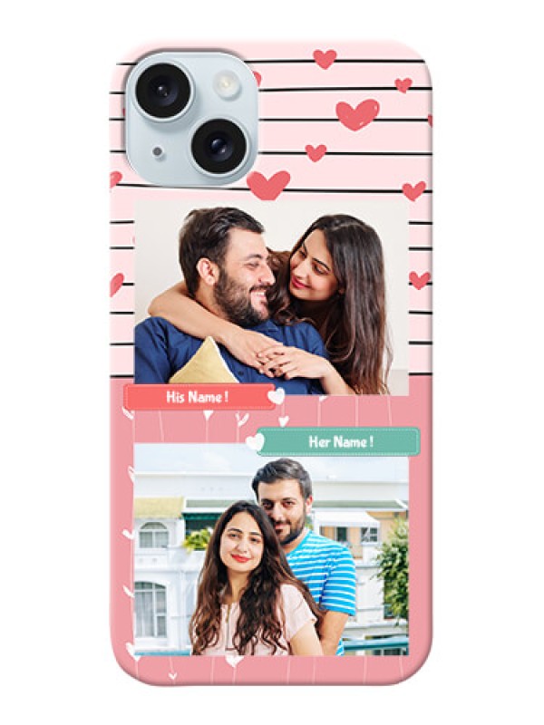 Custom iPhone 15 Plus custom mobile covers: Photo with Heart Design