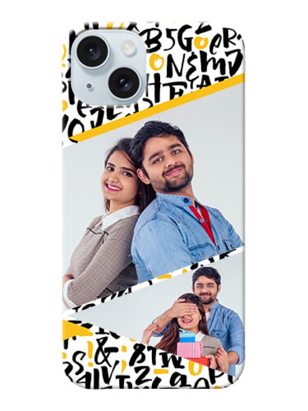 Custom iPhone 15 Plus Phone Back Covers: Letters Pattern Design