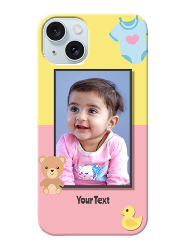 Custom iPhone 15 Plus Back Covers: Kids 2 Color Design