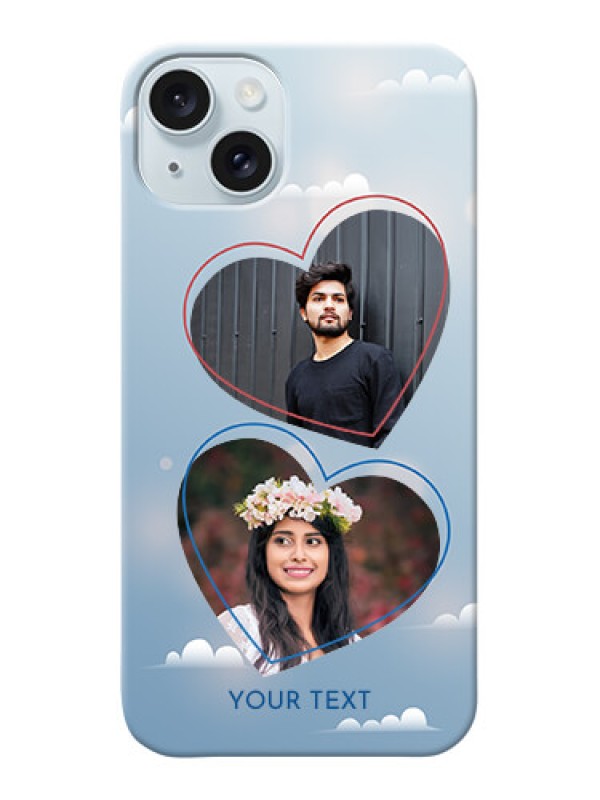 Custom iPhone 15 Plus Phone Cases: Blue Color Couple Design