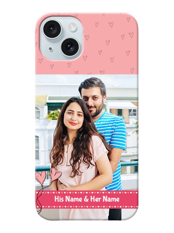 Custom iPhone 15 Plus phone back covers: Love Design Peach Color