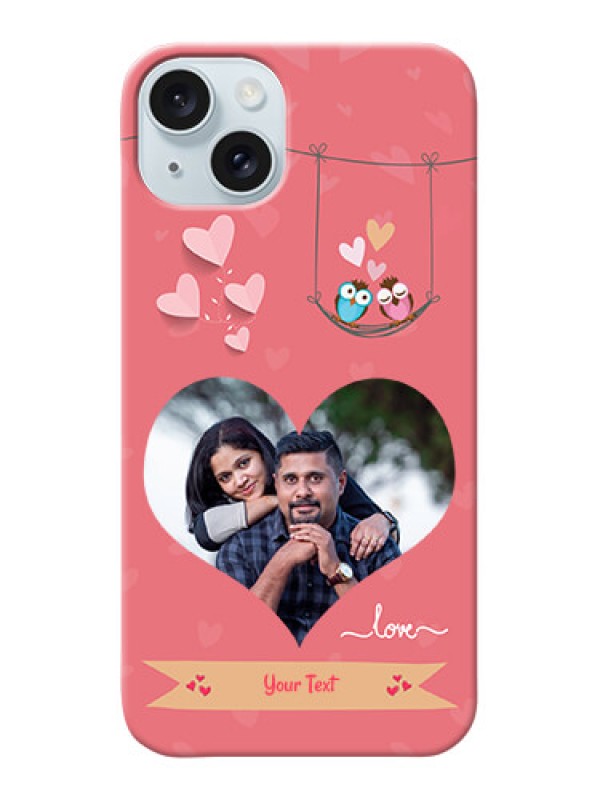 Custom iPhone 15 Plus custom phone covers: Peach Color Love Design