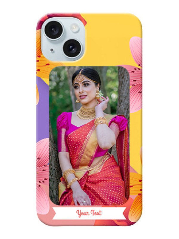 Custom iPhone 15 Plus Mobile Covers: 3 Image With Vintage Floral Design