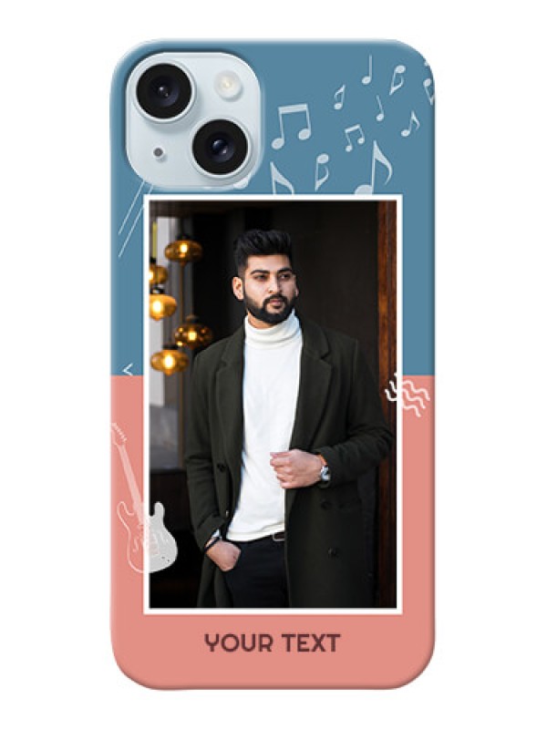 Custom iPhone 15 Plus Phone Back Covers with Color Musical Note Design