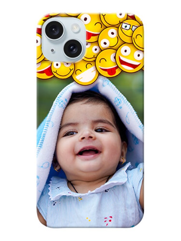 Custom iPhone 15 Plus Custom Phone Cases with Smiley Emoji Design