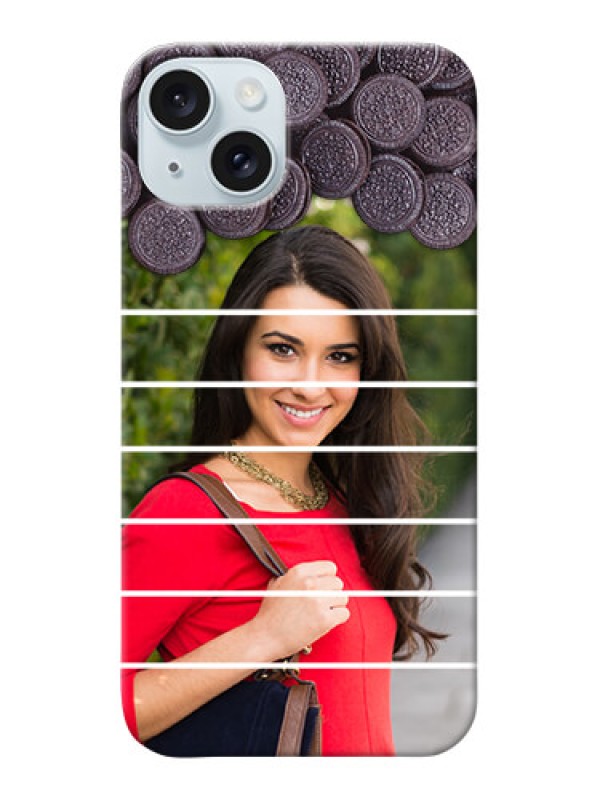 Custom iPhone 15 Plus Custom Mobile Covers with Oreo Biscuit Design