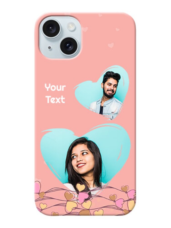 Custom iPhone 15 Plus customized phone cases: Love Doodle Design