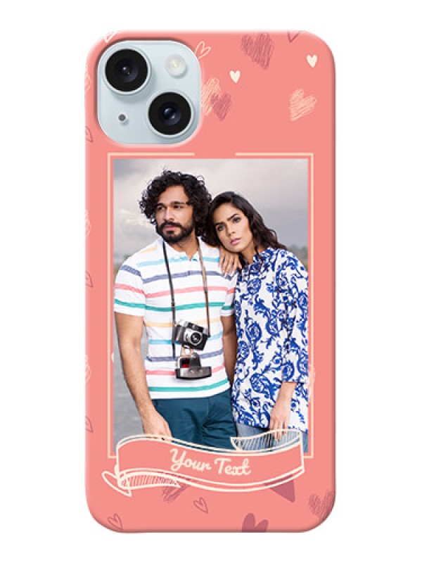 Custom iPhone 15 Plus custom mobile phone cases: love doodle art Design