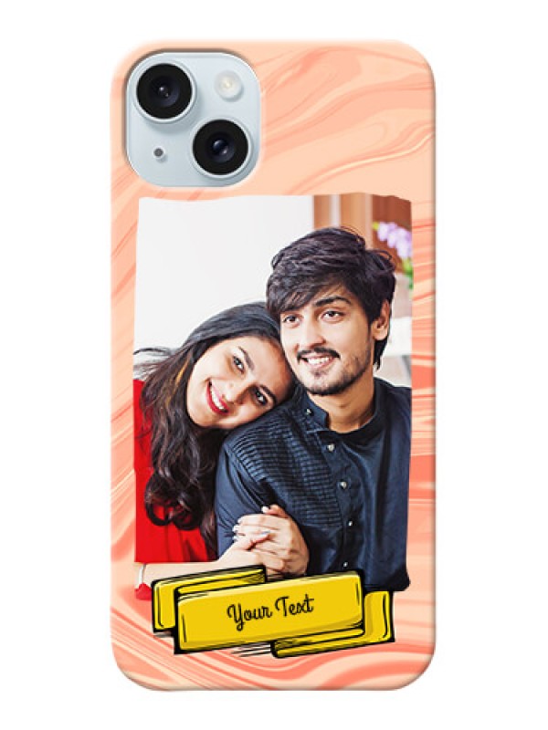 Custom iPhone 15 Plus Customized Phone Cases: Marble Texture Design