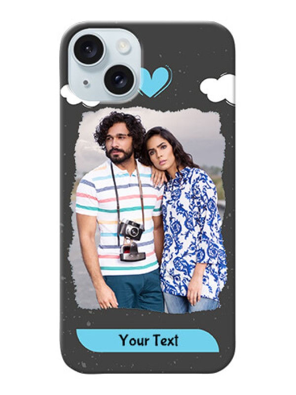 Custom iPhone 15 Plus Mobile Back Covers: splashes with love doodles Design